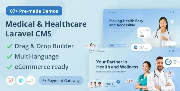 Prohealth - 1.2 开心版 适用于医疗和保健的 Laravel框架 CMS