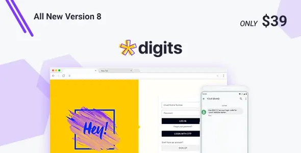 Digits 8.6.3.9  WordPress 手机号码 OTP 注册和登录表单插件