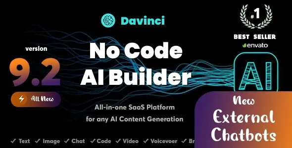 Davinci AI 9.2 penAI内容、文本、图片、语音、聊天、代码、文字稿和视频生成SaaS版