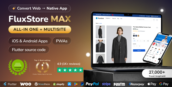 FluxStore MAX 5.4——面向各种规模企业的一站式多站电子商务Flutter应用