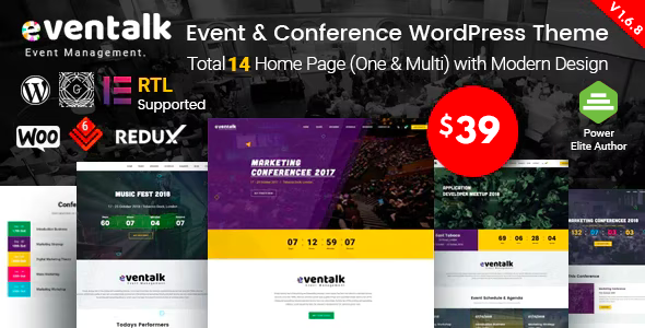 EvenTalk 1.7.8 - 适用于各种会议和活动网站 WordPress主题