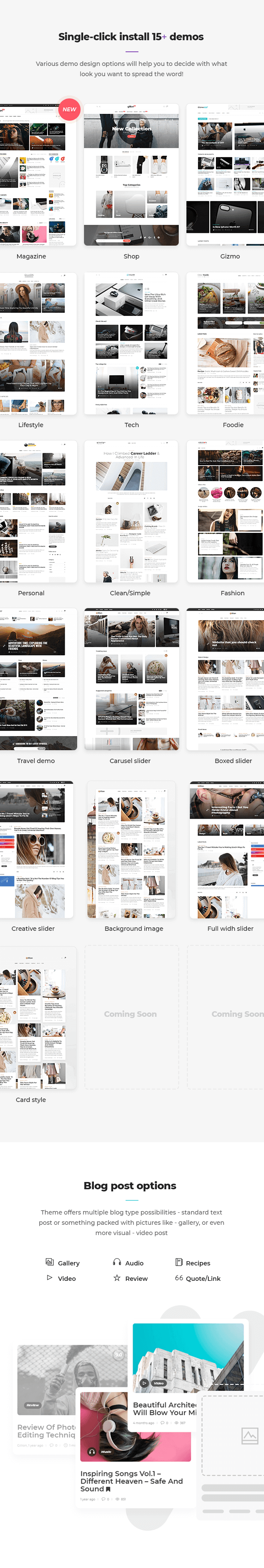Gillion 4.14.1 – 多概念博客 / 杂志与购物 WordPress AMP 主题