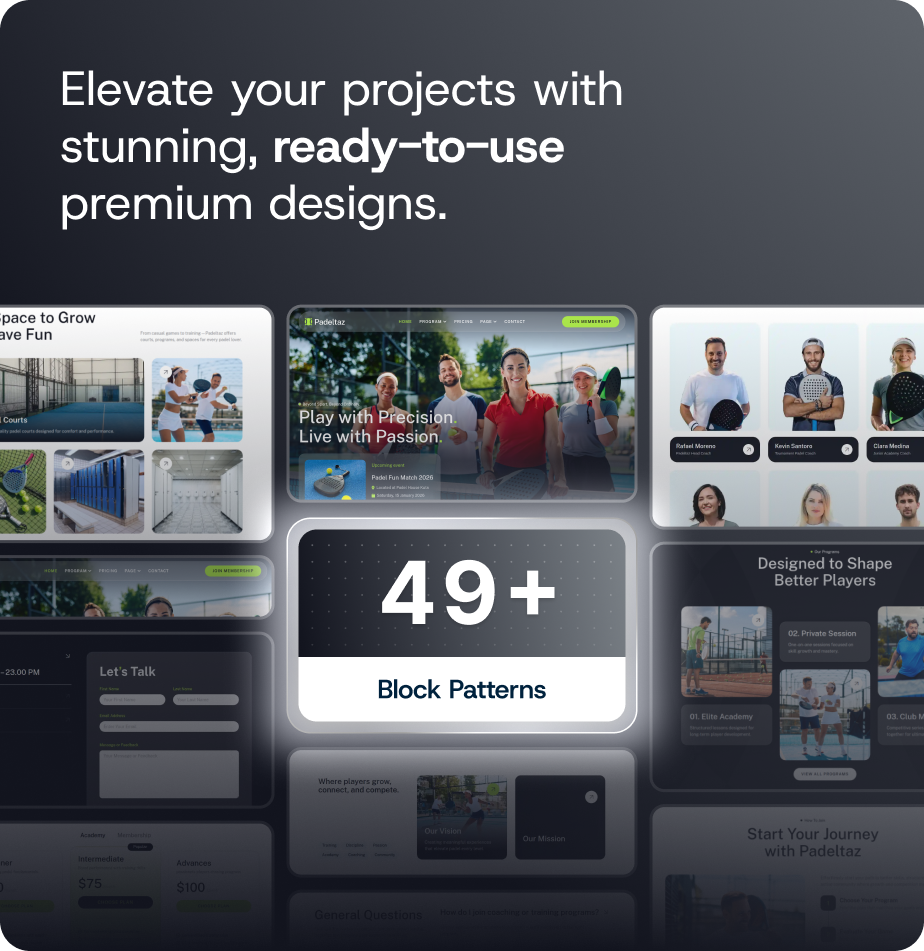 Padeltaz 1.0.0  Padel 俱乐部与体育学院 WordPress 主题