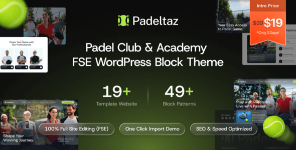 Padeltaz 1.0.0  Padel 俱乐部与体育学院 WordPress 主题