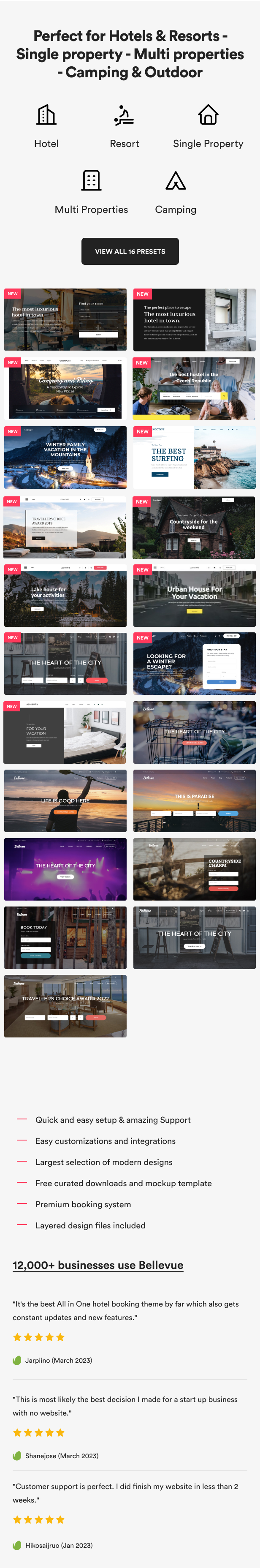 bellevuex 4.2.12 – 酒店 + 民宿预订日历 WordPress 主题