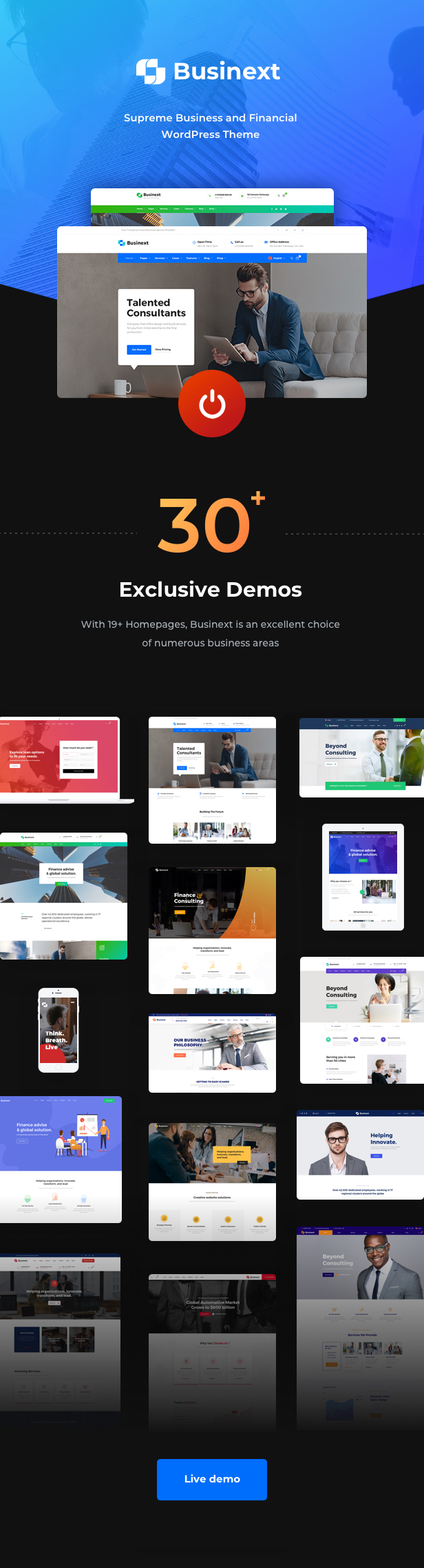 Businext 2.4.7 – 商业、金融与加密货币 WordPress 主题