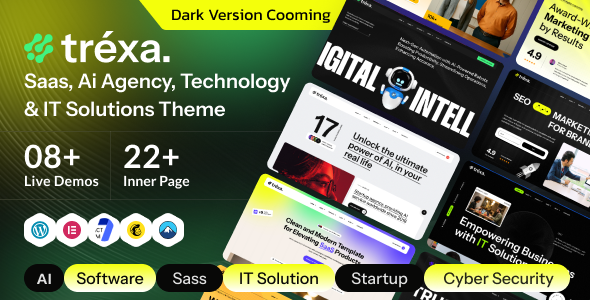 Trexa 1.0.0 – SaaS,人工智能代理,技术与 IT 解决方案 WordPress 主题 Trexa 1.0.0 – SaaS,人工智能代理,技术与 IT 解决方案 WordPress 主题