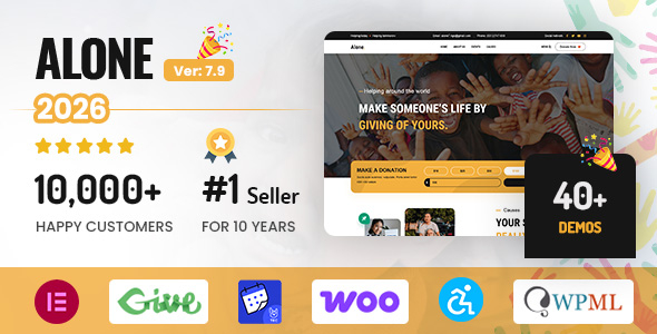 Alone 7.9.2.1 – 慈善多功能非营利 WordPress 主题 Alone 7.9.2.1 – 慈善多功能非营利 WordPress 主题
